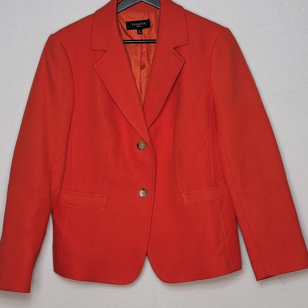Talbots Women's Red-Orange Blazer SIZE 14P. #861‎